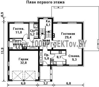 Проект дома из блоков 1134