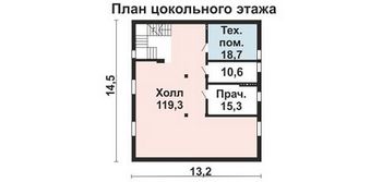Проект дома из блоков 10-2250