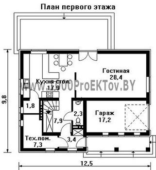 Проект дома из блоков 1462