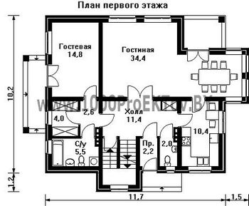 Проект дома из блоков 1272
