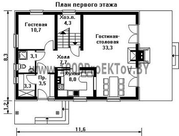 Проект дома из блоков 1233