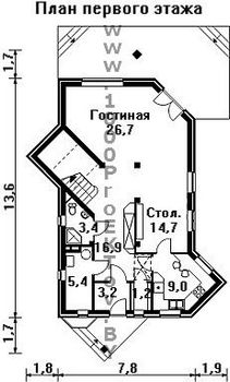 Проект дома из блоков 1459