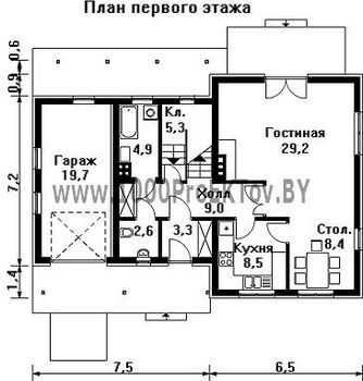 Проект дома из блоков 1275