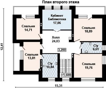 Проект дома из блоков 10-2114