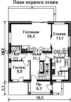 Проект дома из блоков 1286