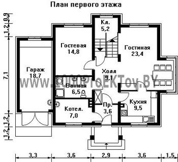 Проект дома из блоков 1465