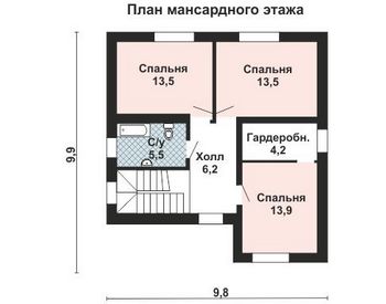 Проект дома из блоков 10-2077