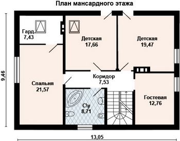 Проект дома из блоков 10-2103