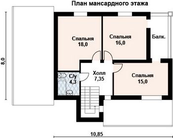 Проект дома из блоков 10-2117