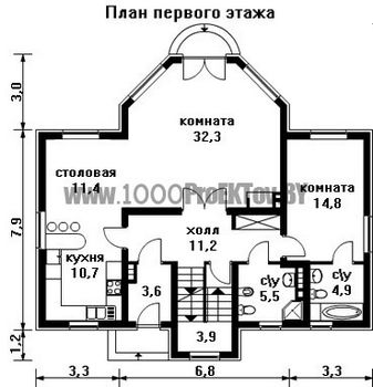 Проект дома из блоков 1522