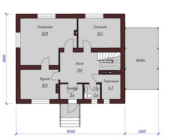 Проект дома из блоков 1509