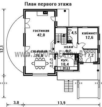 Проект дома из блоков 1320