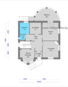 Проект дома из блоков 1631
