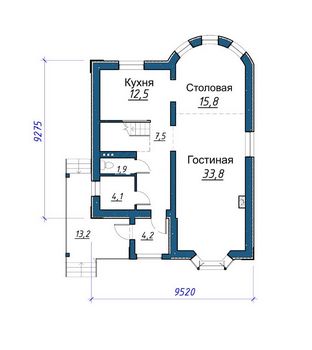 Проект дома из блоков 1546