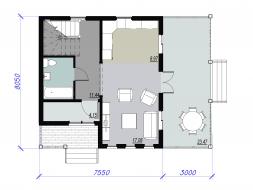 Проект каркасного дома 2-23-2