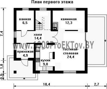 Проект дома из блоков 1364