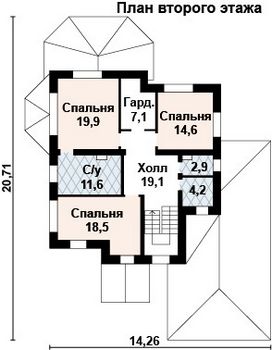 Проект дома из блоков 10-2119