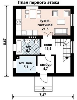 Проект дома из блоков 10-2040