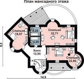 Проект дома из блоков 10-2219