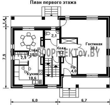 Проект дома из блоков 1193