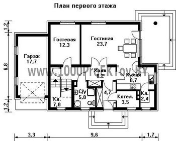 Проект дома из блоков 1470