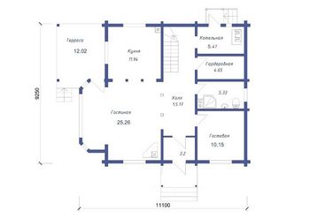 Проект деревянного дома 3-32