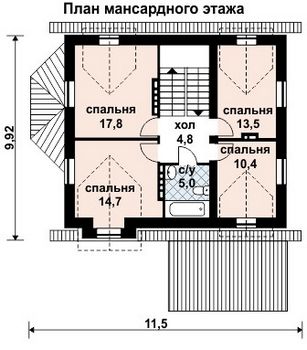 Проект дома из блоков 10-2094