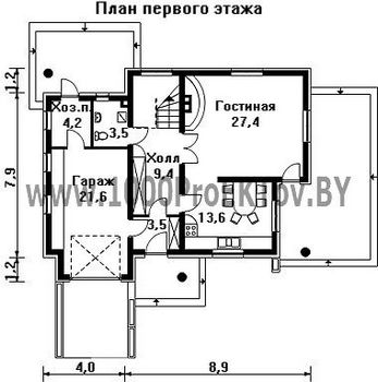 Проект дома из блоков 1175