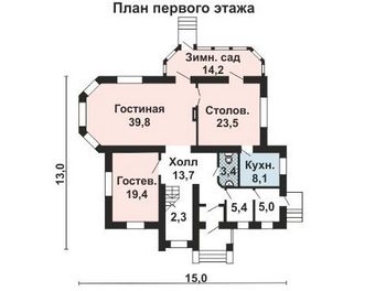 Проект дома из блоков 10-2187