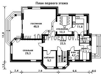 Проект дома из блоков 1356