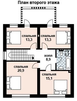 Проект дома из блоков 10-2032