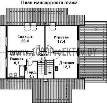 Проект дома из блоков 1176