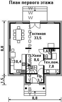 Проект дома из блоков 1242