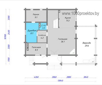 Проект деревянного дома 3-24