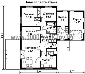 Проект дома из блоков 1410