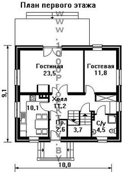 Проект дома из блоков 1416