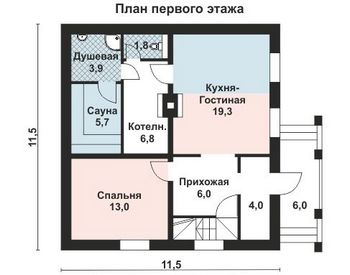 Проект дома из блоков 10-2151