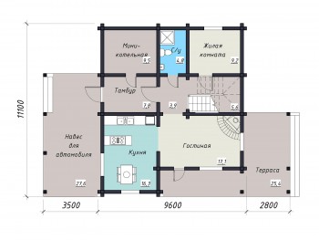 Проект деревянного дома 3-3