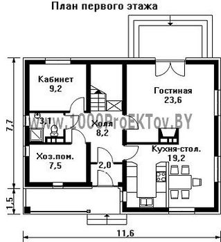 Проект дома из блоков 1283