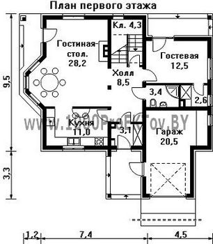 Проект дома из блоков 1316