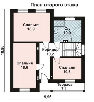 Проект дома из блоков 10-2110