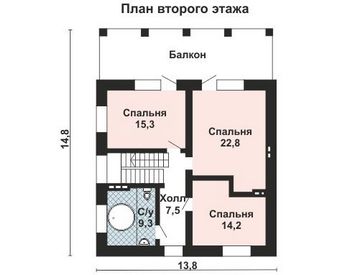 Проект дома из блоков 10-2165