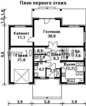 Проект дома из блоков 1486