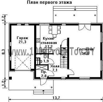 Проект дома из блоков 1482