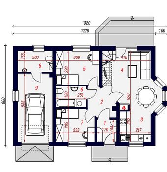 Проект дома из блоков 1582