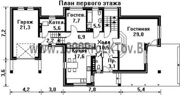Проект дома из блоков 1206