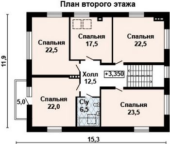Проект дома из блоков 10-2113