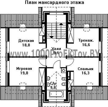 Проект дома из блоков 1480