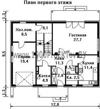 Проект дома из блоков 1247