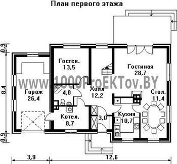 Проект дома из блоков 1211